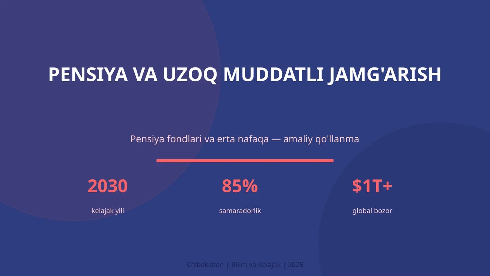 Pensiya va uzoq muddatli jamg'arish