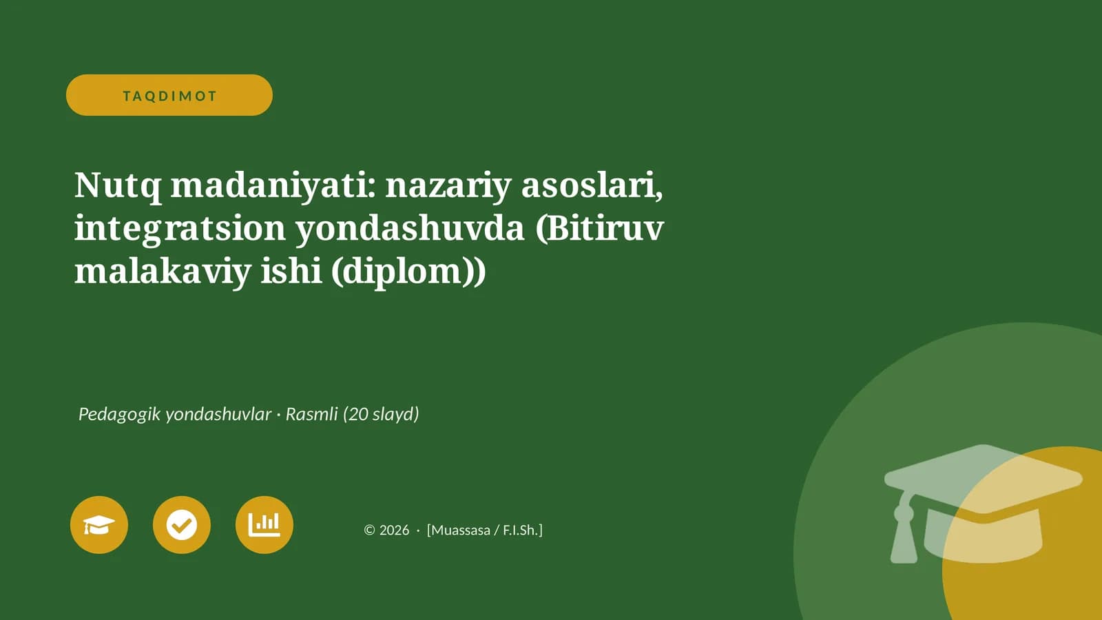 Nutq madaniyati: nazariy asoslari, integratsion yondashuvda (Bitiruv malakaviy ishi (diplom))
