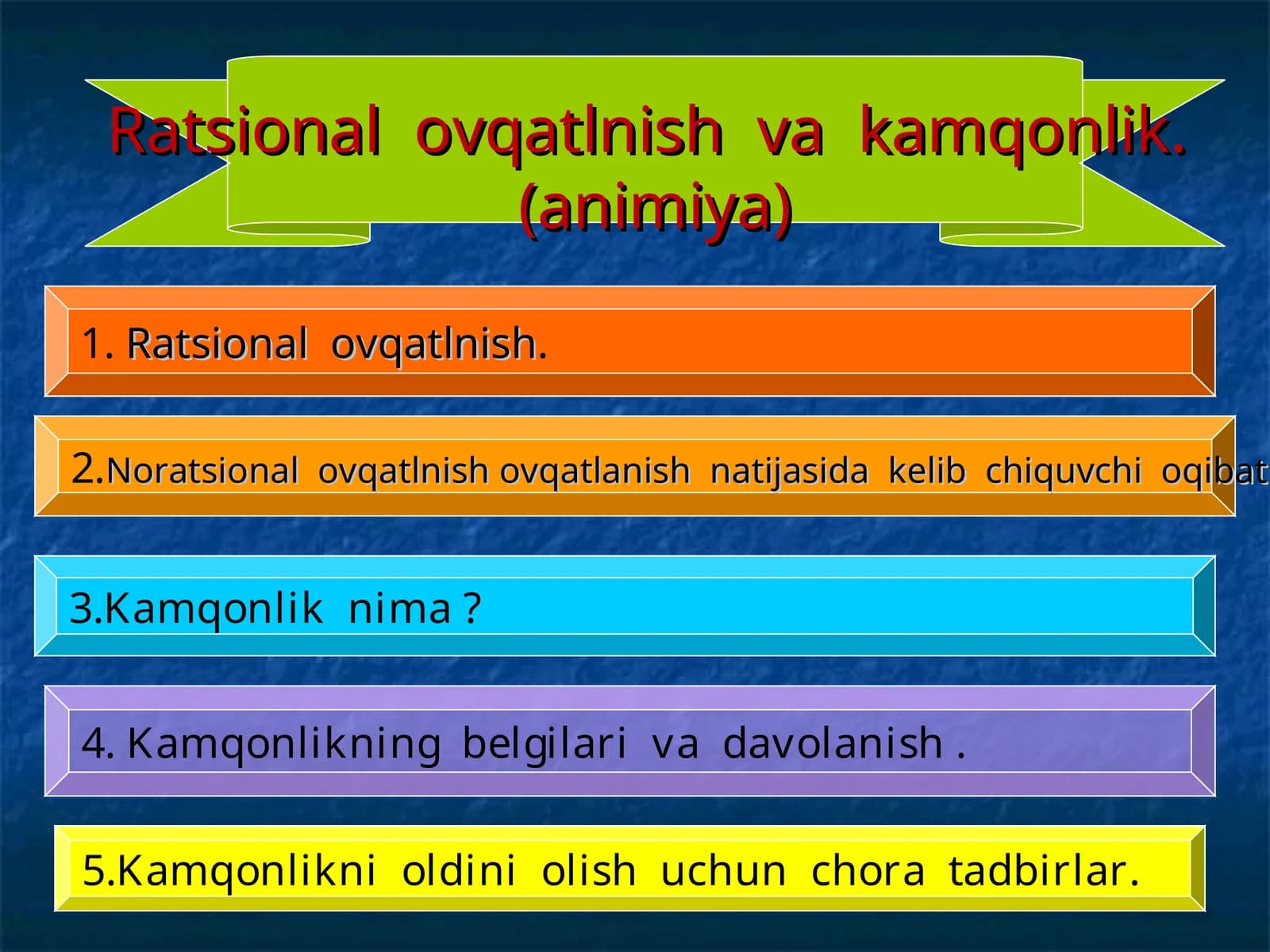 Kamqonlikning belgilari va davolanish