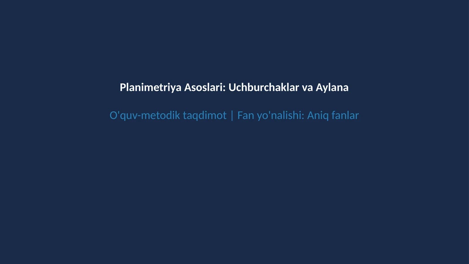 Geometriya planimetriya asoslari