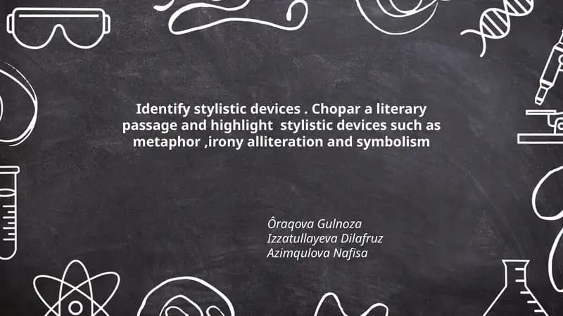 Identify Stylistic Devices