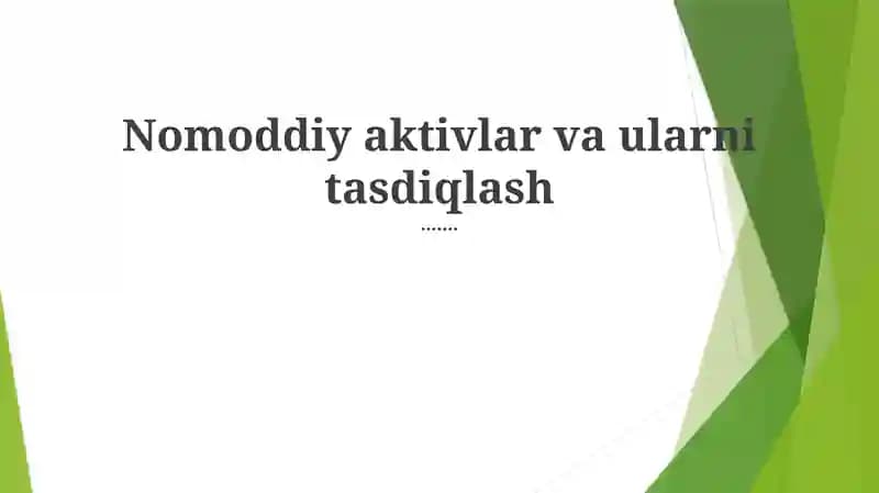 Qimmatli nomoddiy aktivlar