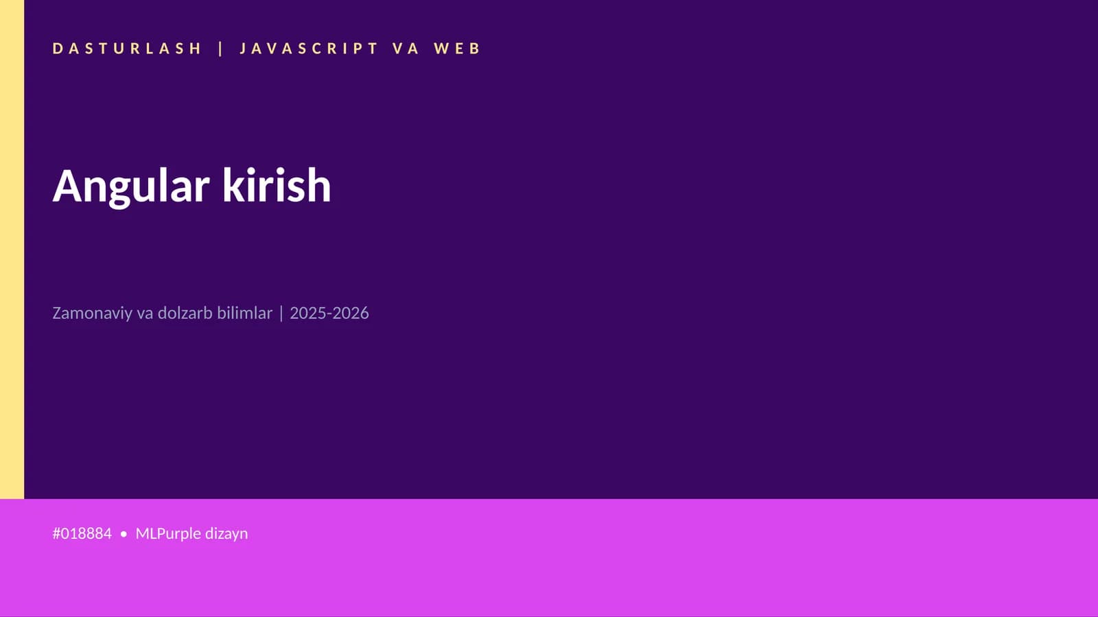 Angular kirish