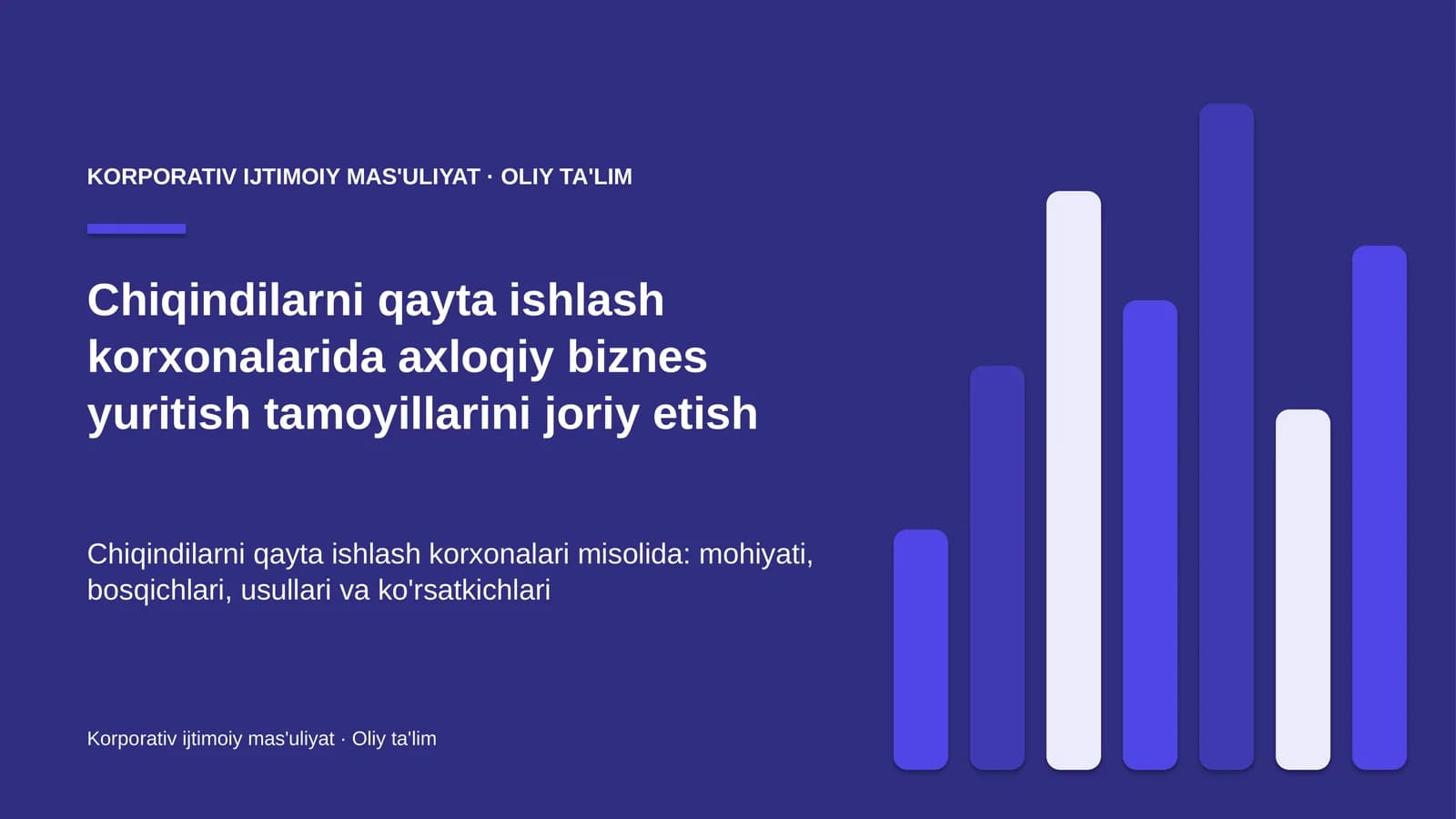 Korporativ ijtimoiy mas'uliyat · Oliy ta'lim