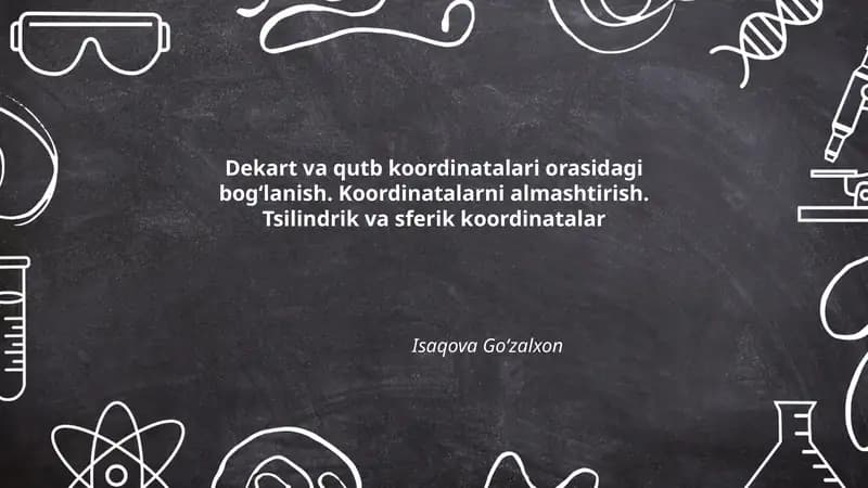Dekart va qutb koordinatalari orasidagi bogʻlanish