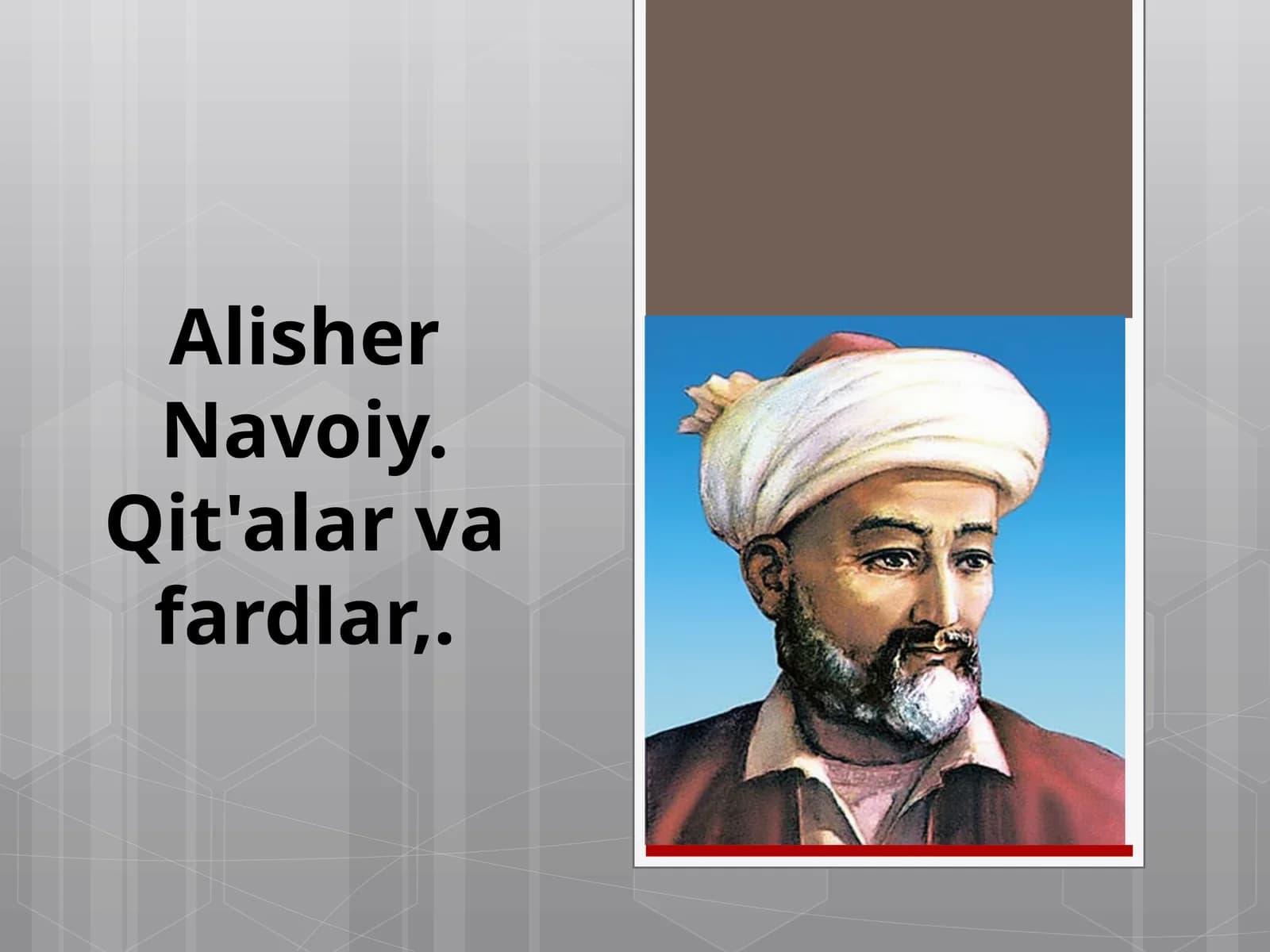 AlisherNavoiy.Qit'alarvafardlar