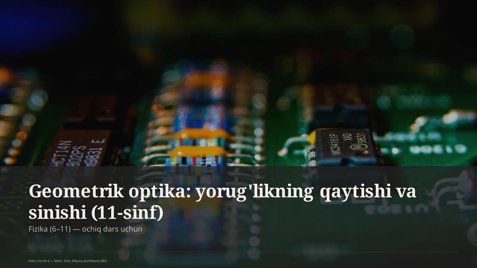 Geometrik optika: yorug'likning qaytishi va sinishi (11-sinf)