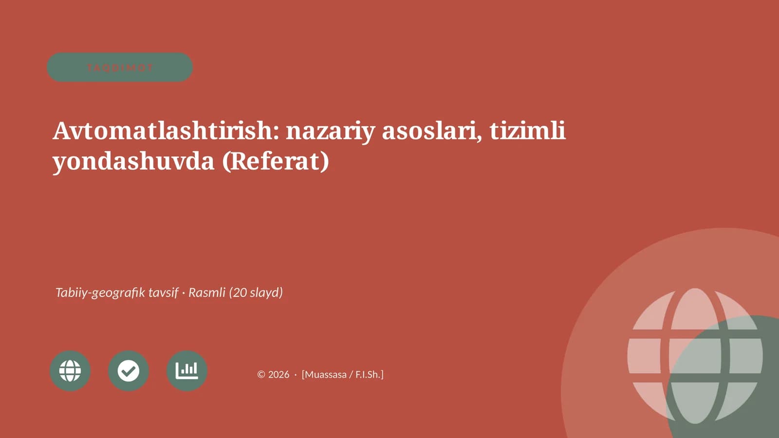 Avtomatlashtirish: nazariy asoslari, tizimli yondashuvda