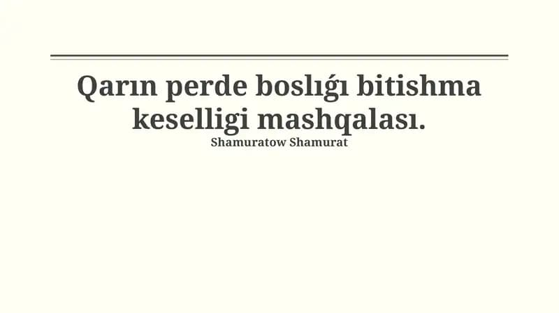 Peritoneal boslıqtaǵı birikpeler: anıqlama, patogenez hám klinikası