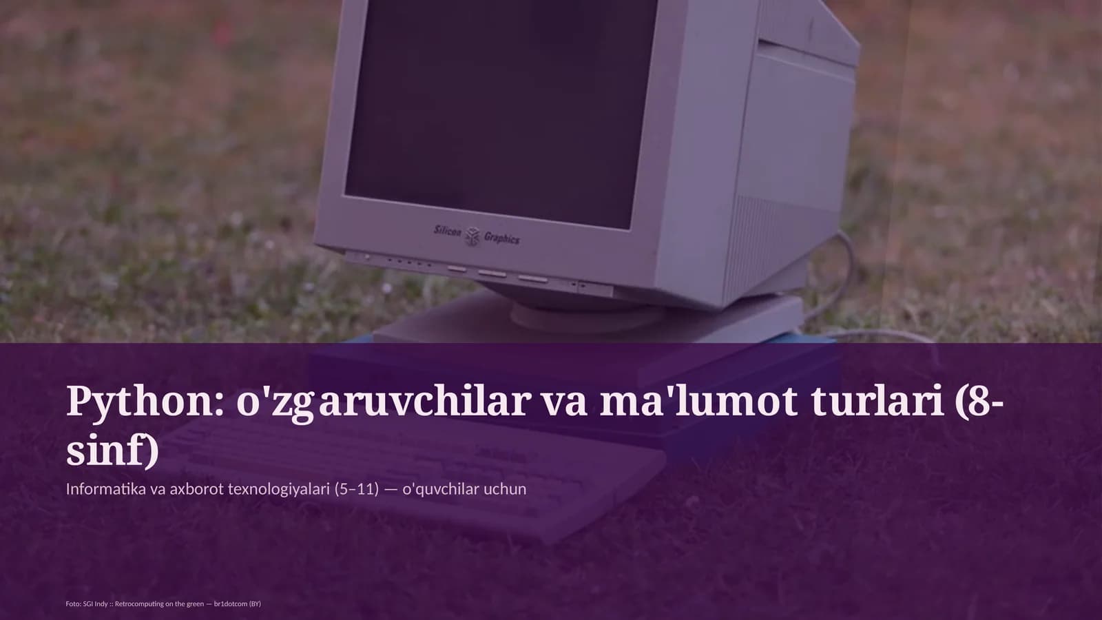 Python: o'zgaruvchilar va ma'lumot turlari (8-sinf)
