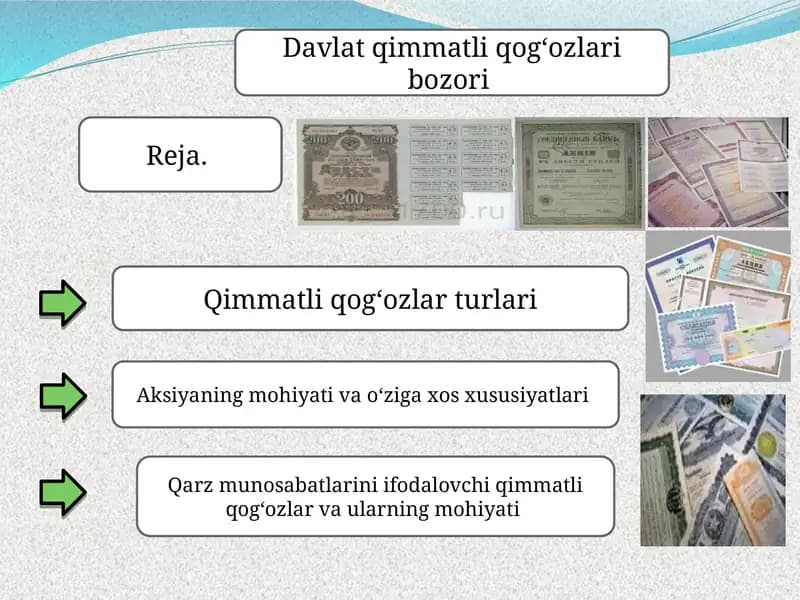 Qimmatliqogʻozlar vaularning mohiyati