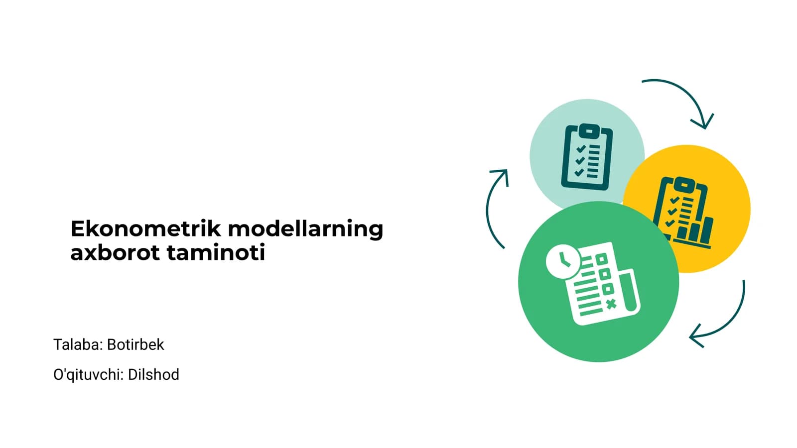 Ekonometrik modellarning axborot taminoti