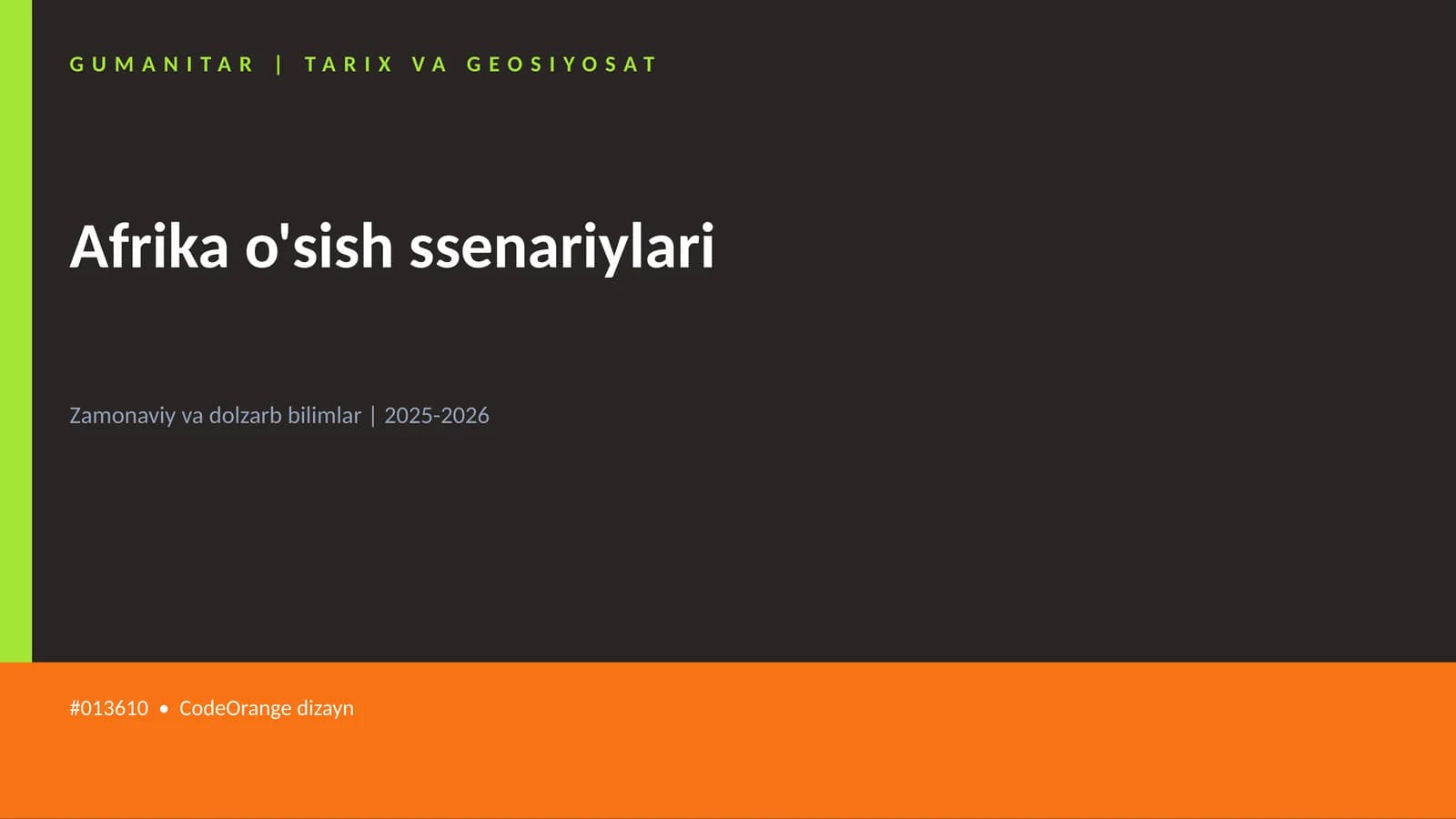 Afrika o'sish ssenariylari