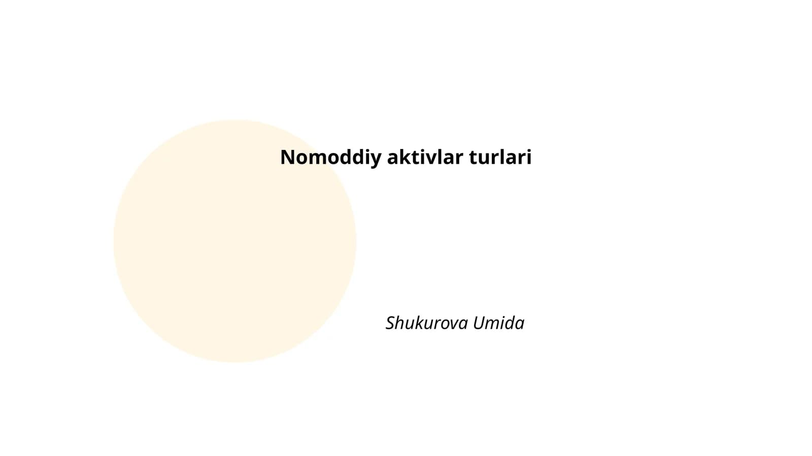 Nomoddiy aktivlar turlari