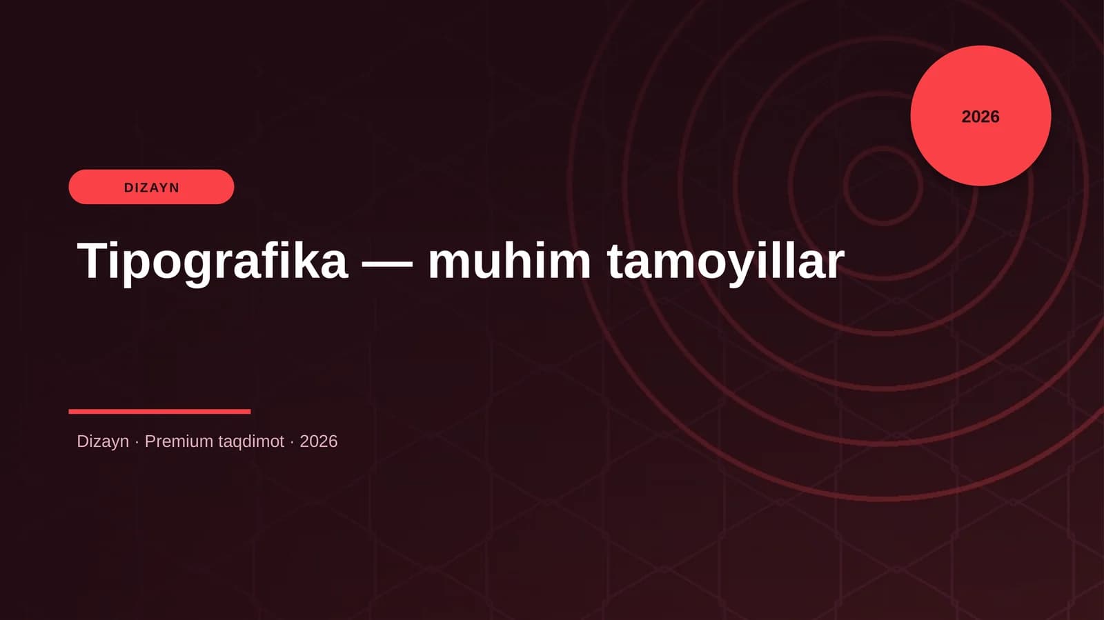 Tipografika - muhim tamoyillar