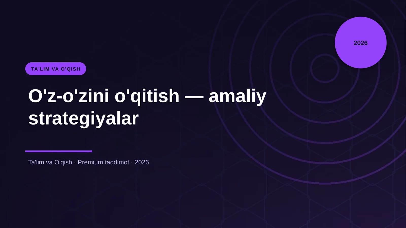 O'z-o'zini o'qitish — amaliy strategiyalar