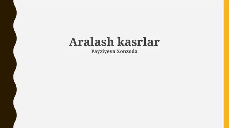 Aralash kasrlar