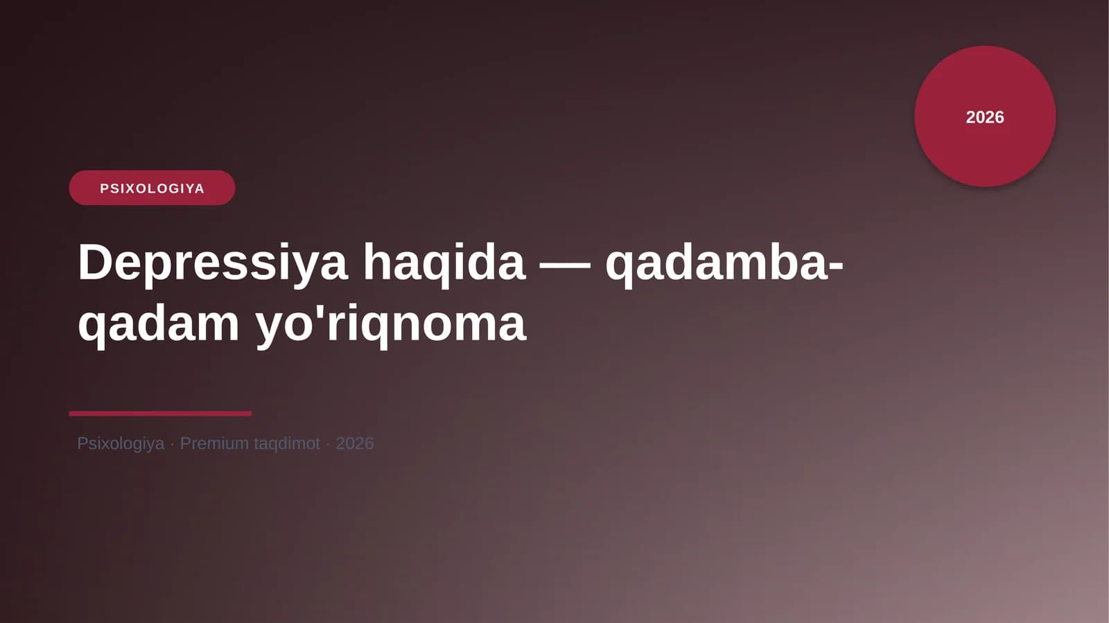Depressiya haqida — qadamba-qadam yo'riqnoma