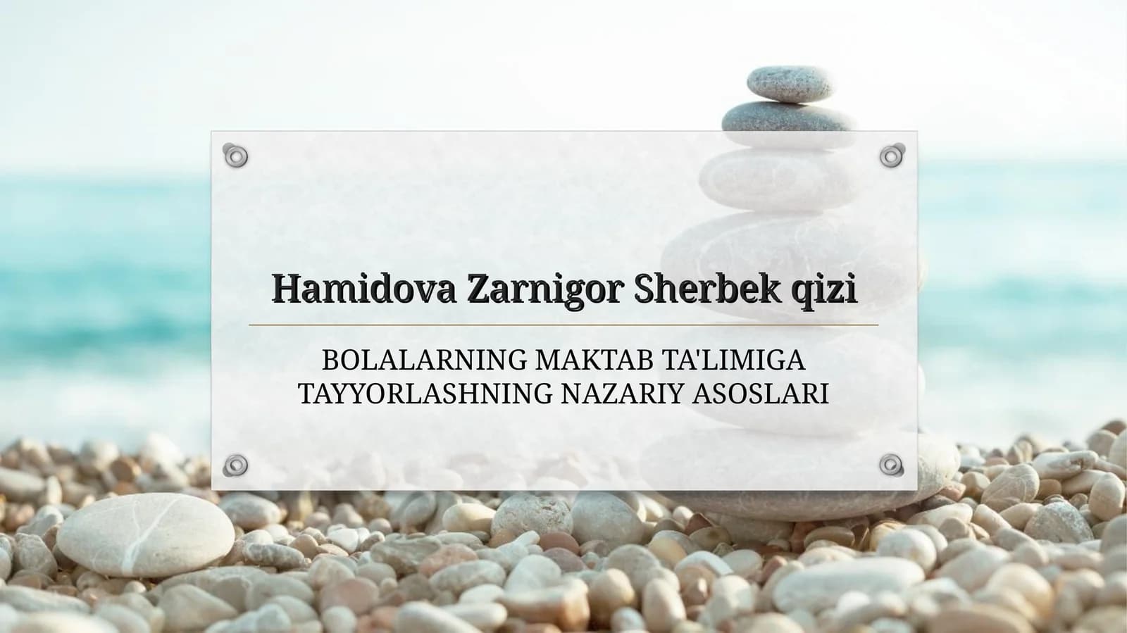 BOLALARNING MAKTAB TA'LIMIGA TAYYORLASHNING NAZARIY ASOSLARI