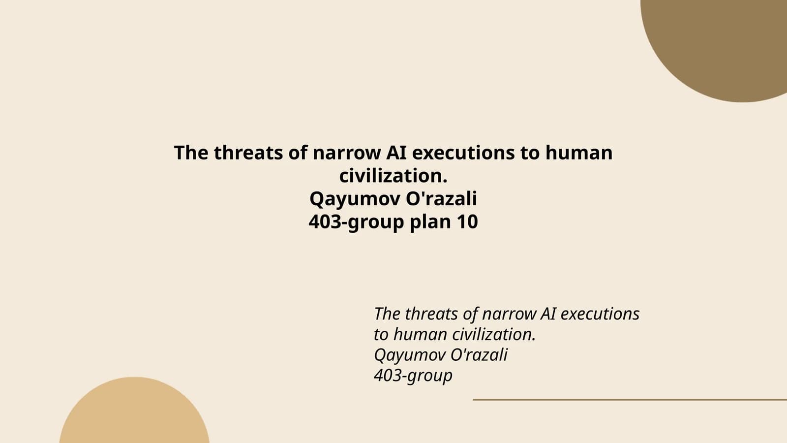 The threats of narrow AI executions to human civilization