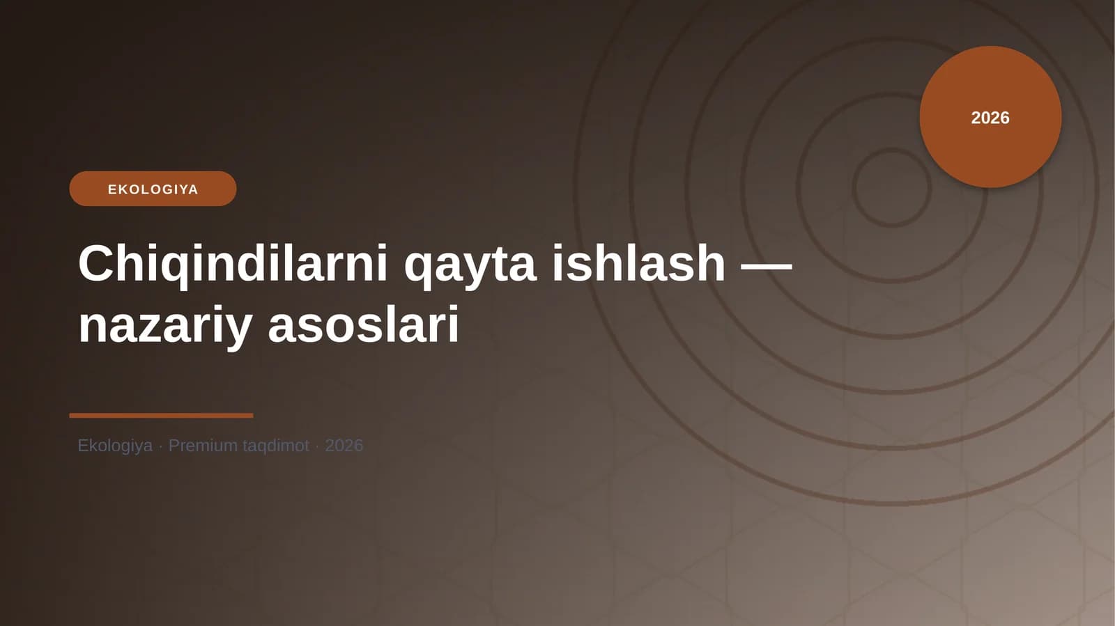 Chiqindilarni qayta ishlash — nazariy asoslari