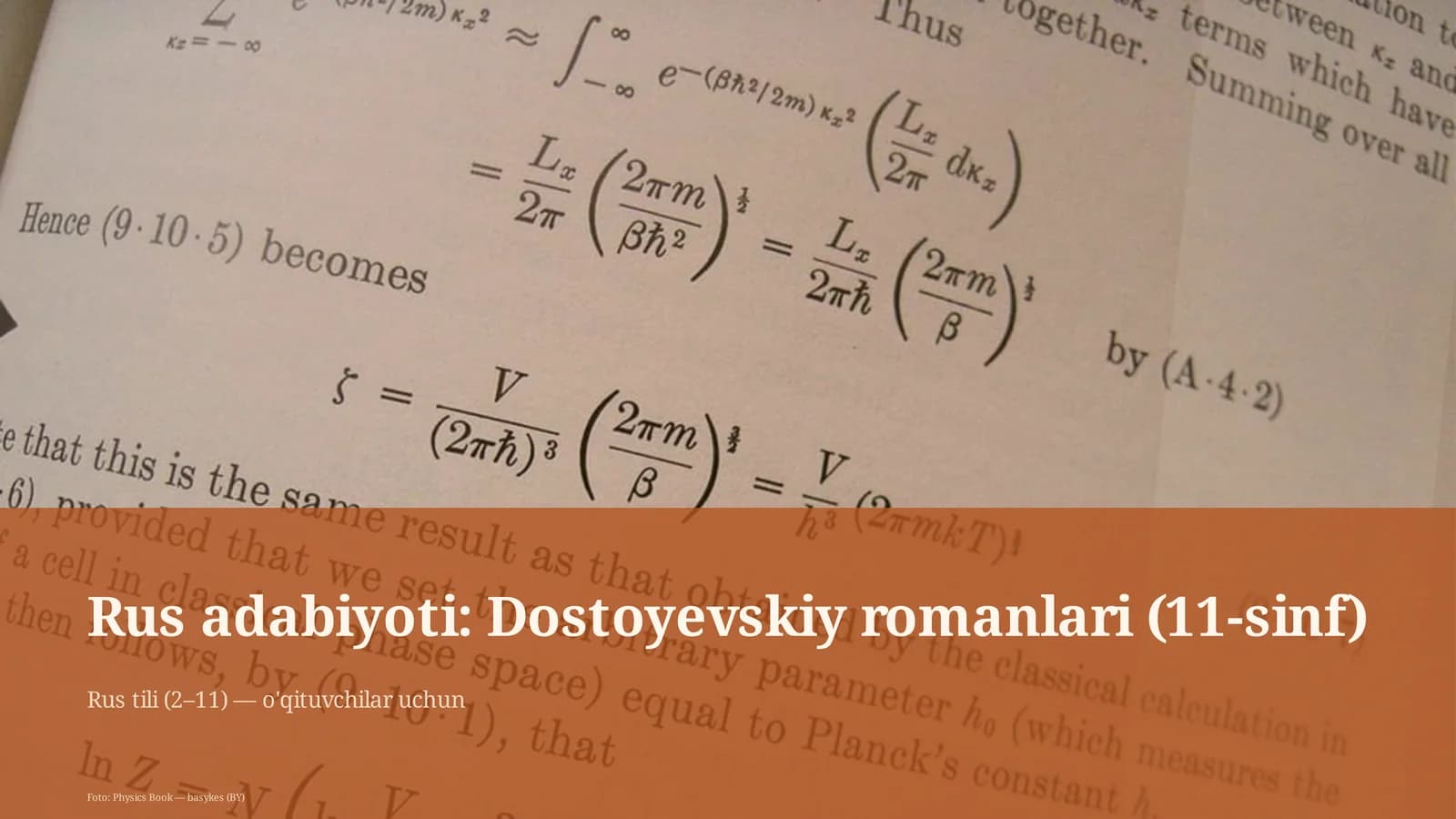 Rus adabiyoti: Dostoyevskiy romanlari (11-sinf)