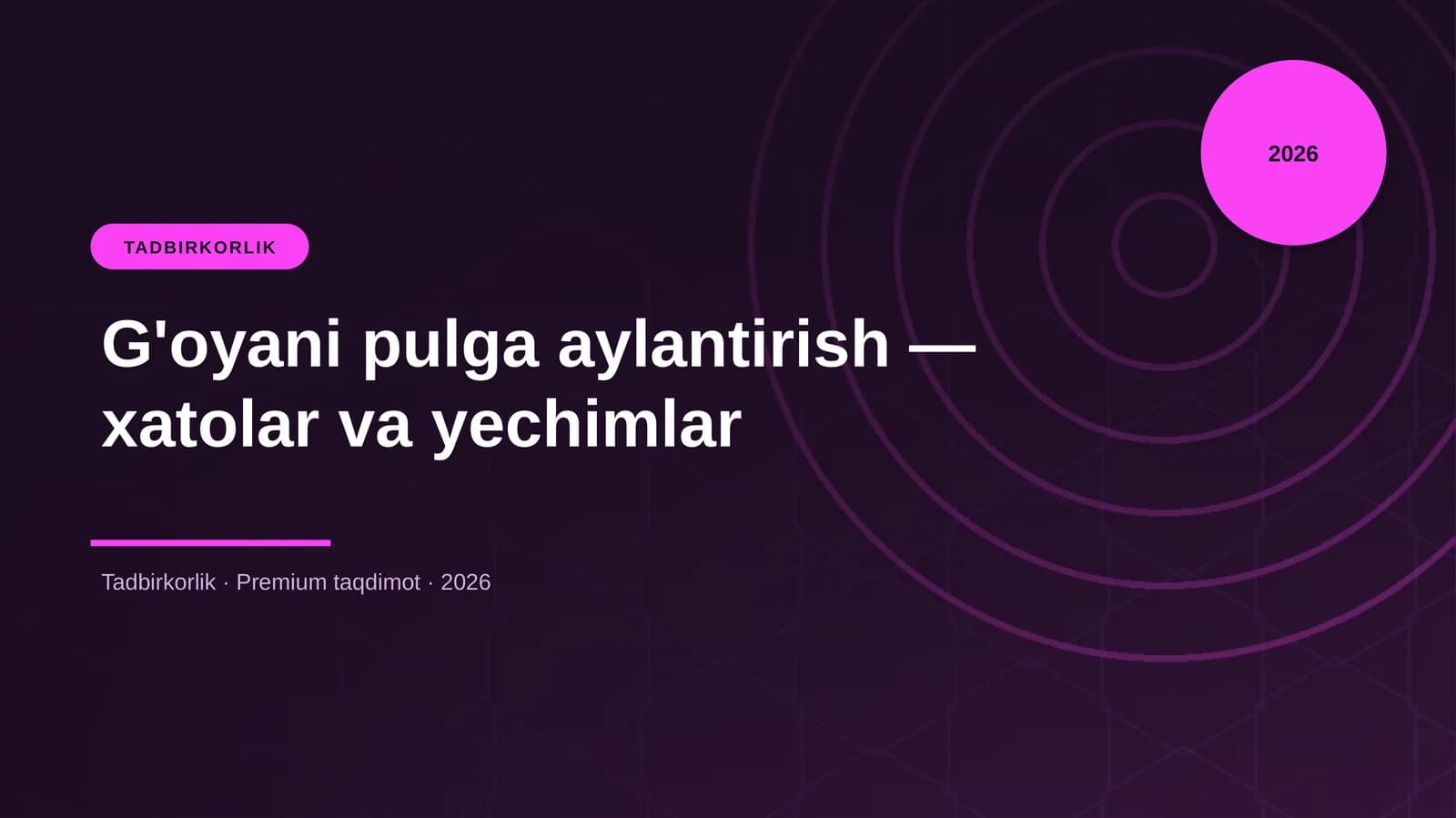 G'oyani pulga aylantirish — xatolar va yechimlar