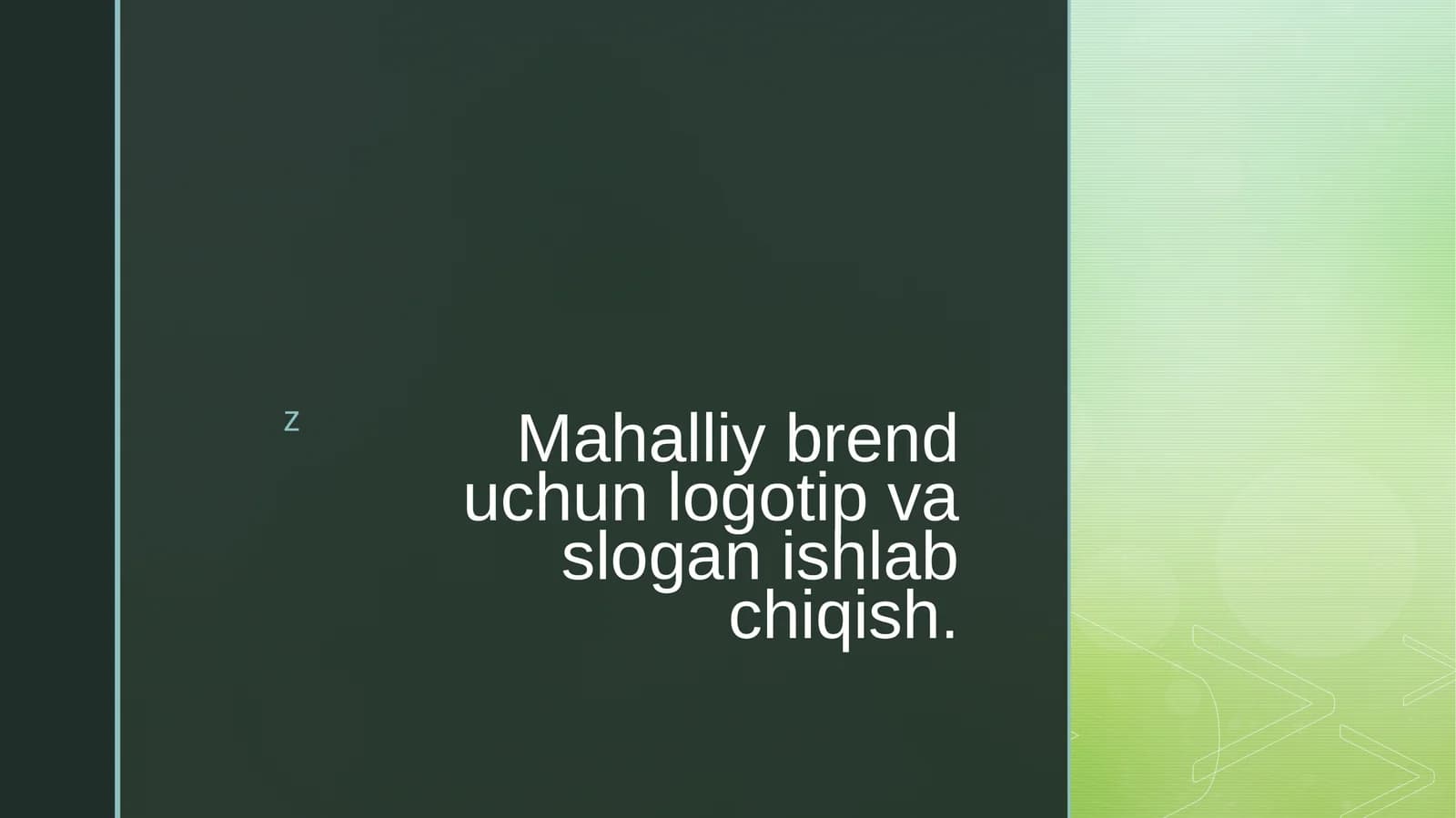 Mahalliy brend uchun logotip va slogan ishlab chiqish