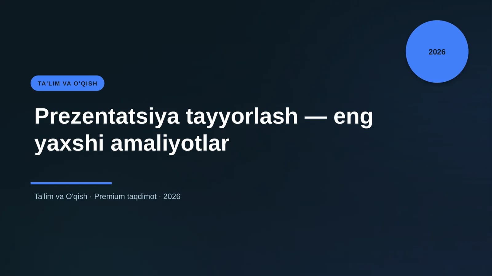 Prezentatsiya tayyorlash — eng yaxshi amaliyotlar