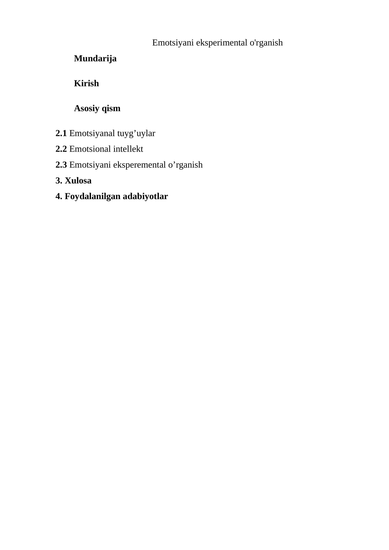 Emotsiyani eksperimental o'rganish
