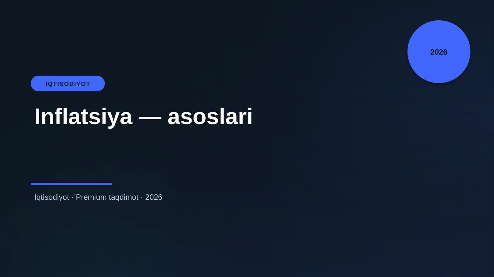 Inflatsiya — asoslari