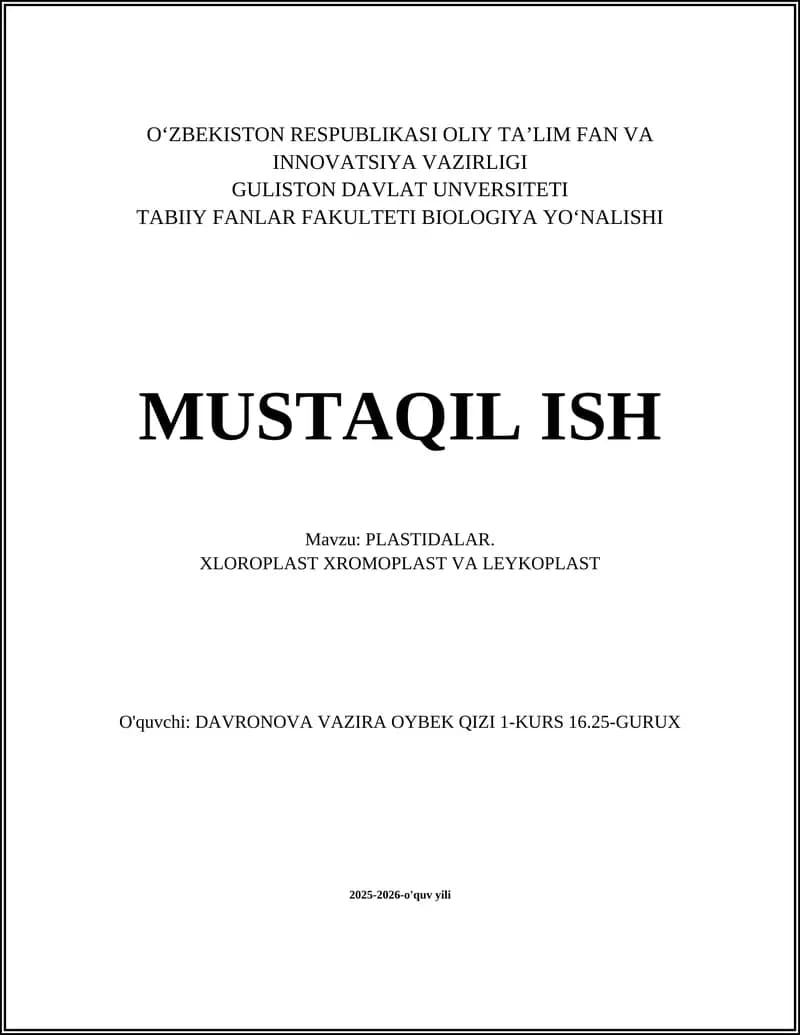 PLASTIDALAR