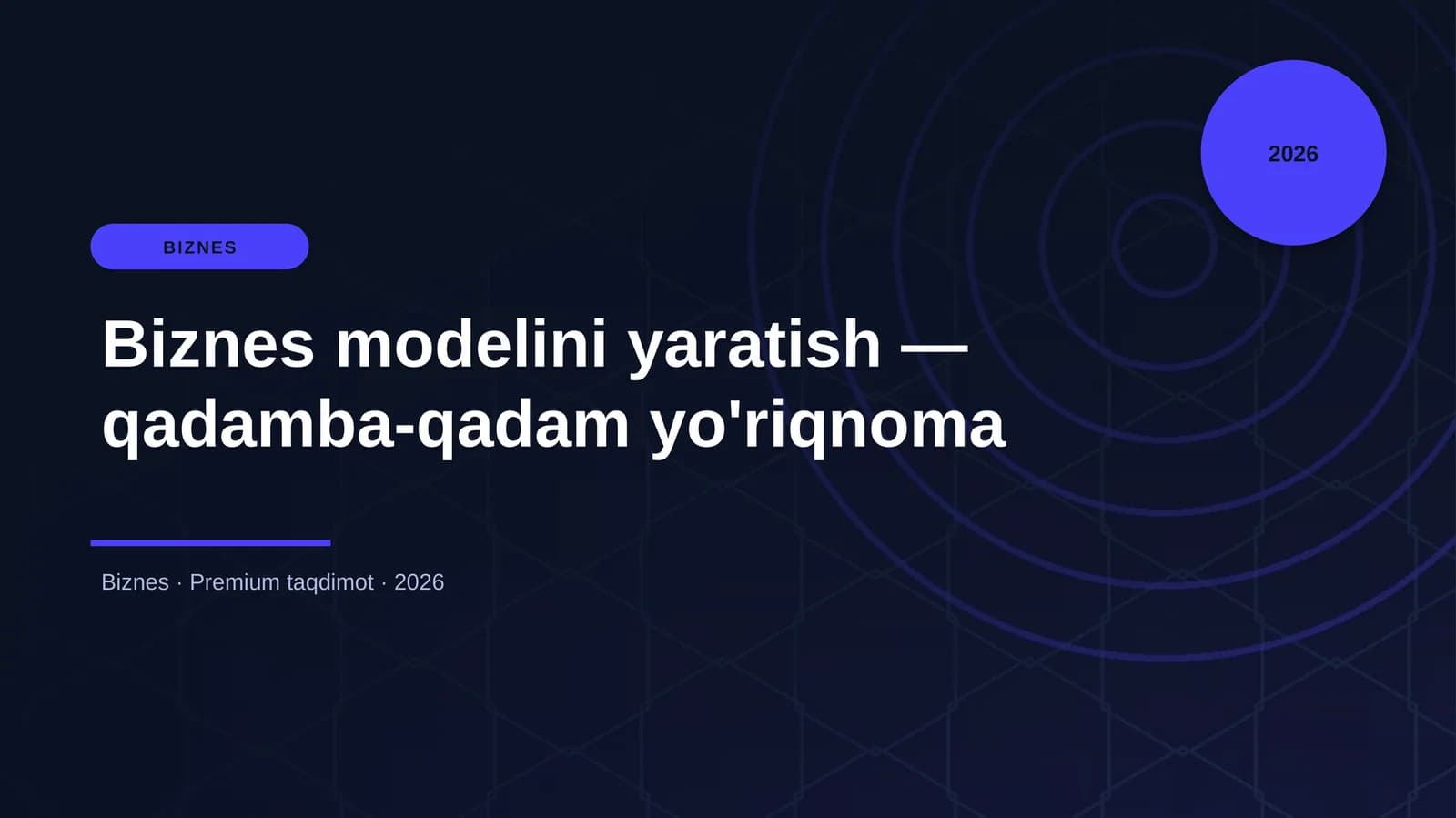 Biznes modelini yaratish — qadamba-qadam yo'riqnoma