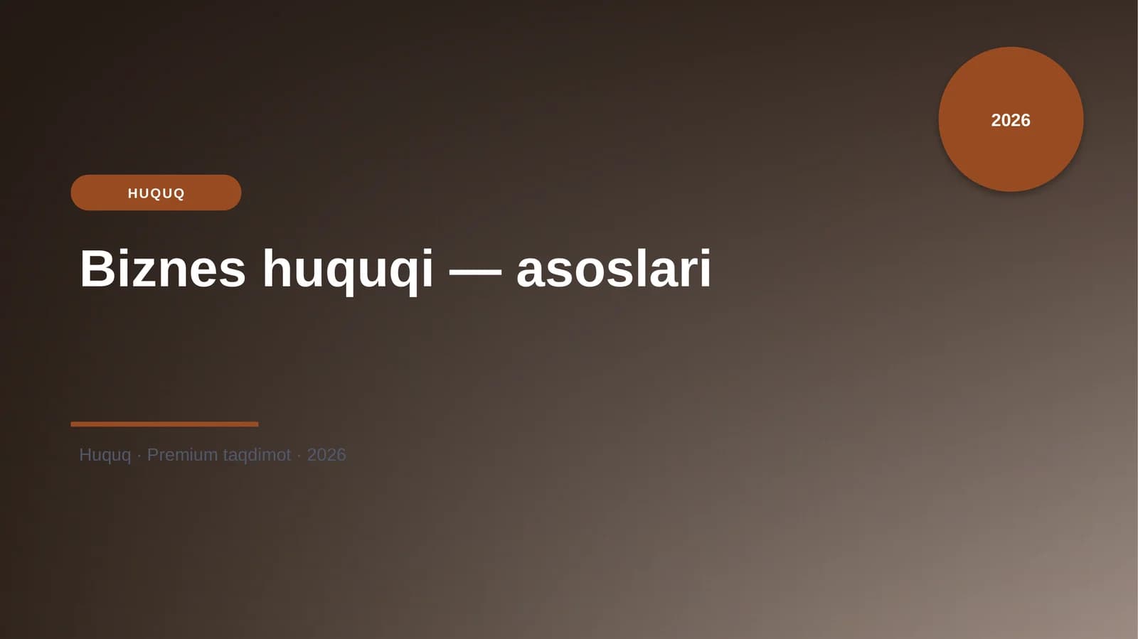 Biznes huquqi — asoslari