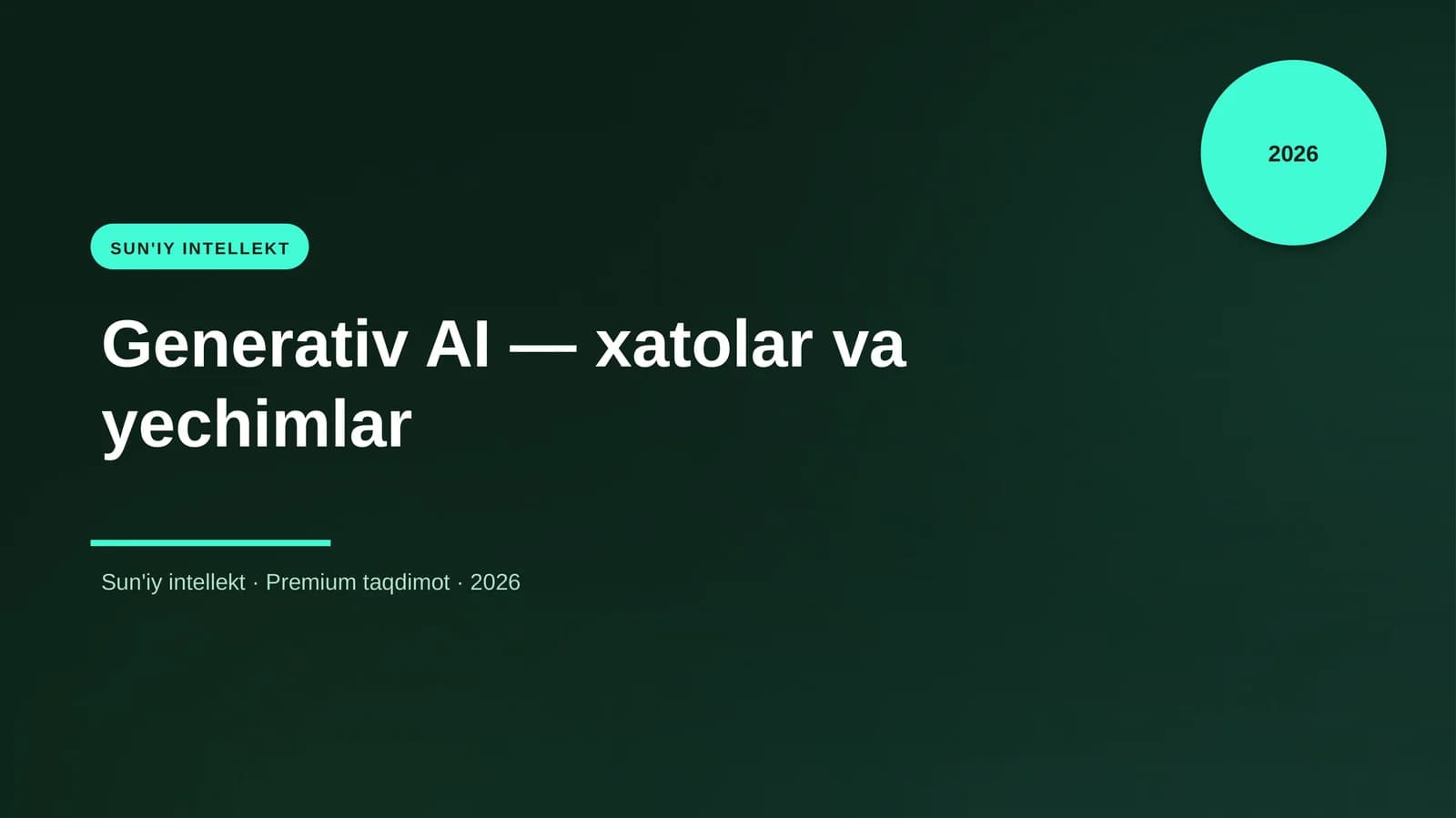 Generativ AI — xatolar va yechimlar