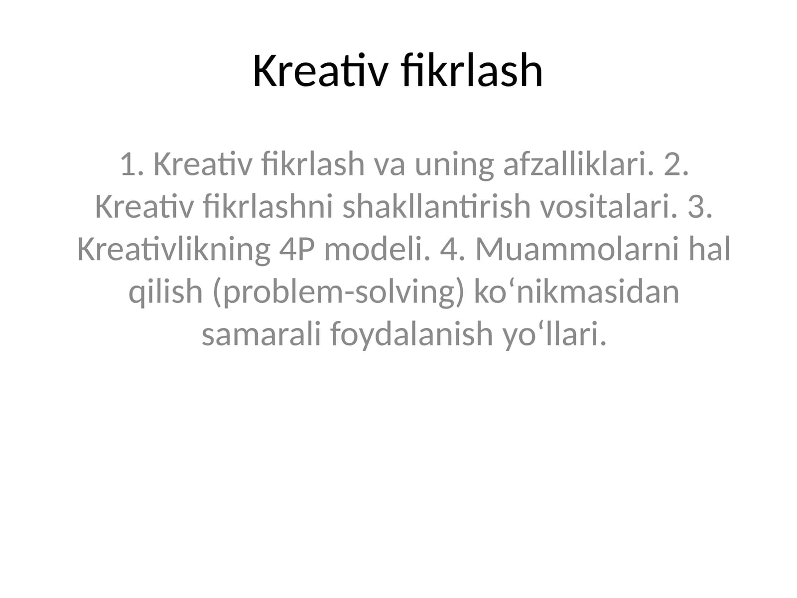 Kreativ fikrlash