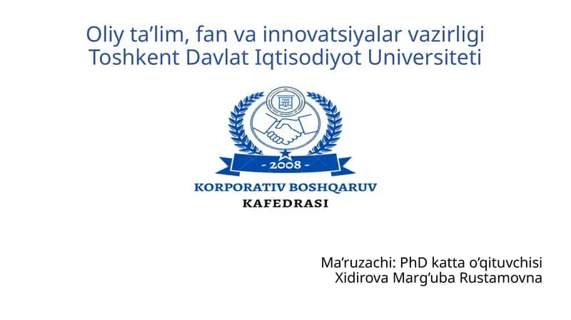 Korporativ boshqaruvning boshqaruv organlari