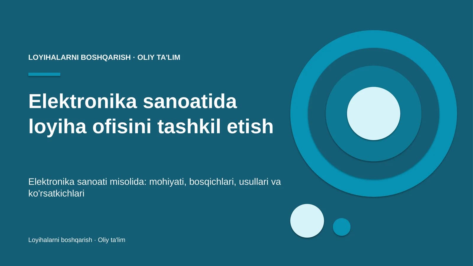 elektronika sanoatida loyiha ofisini tashkil etish 7984