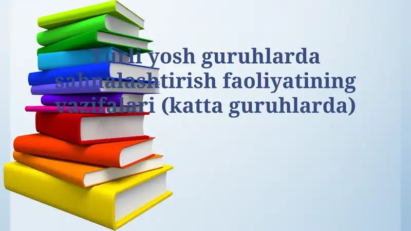 Katta yoshdagi guruhlarda sahnalashtirish vazifalari