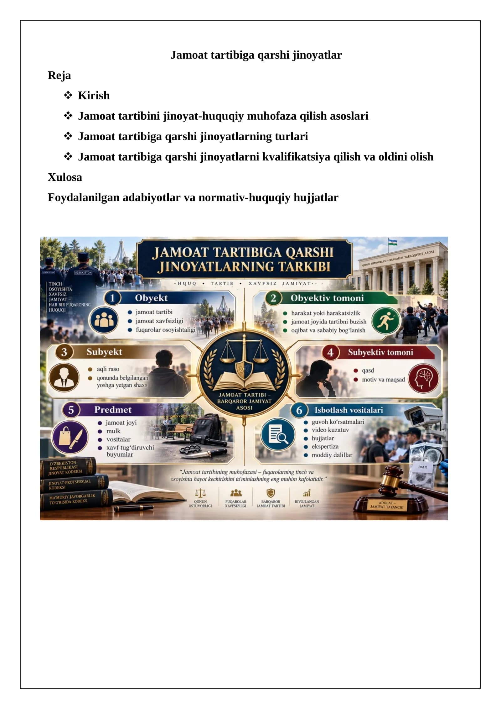 Jamoat tartibiga qarshi jinoyatlar