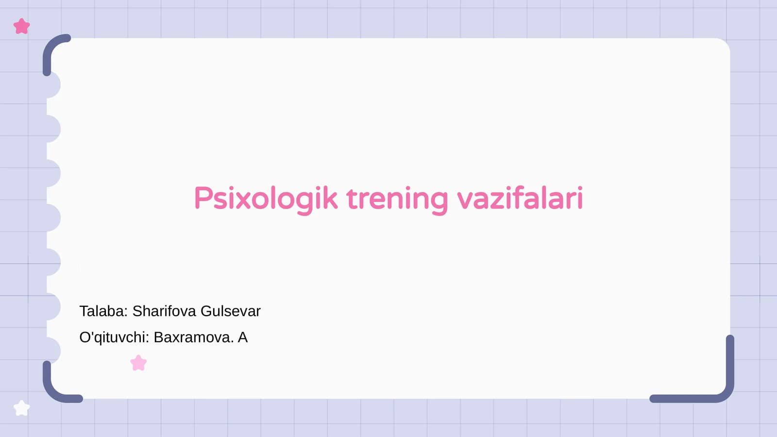 Psixologik trening vazifalari