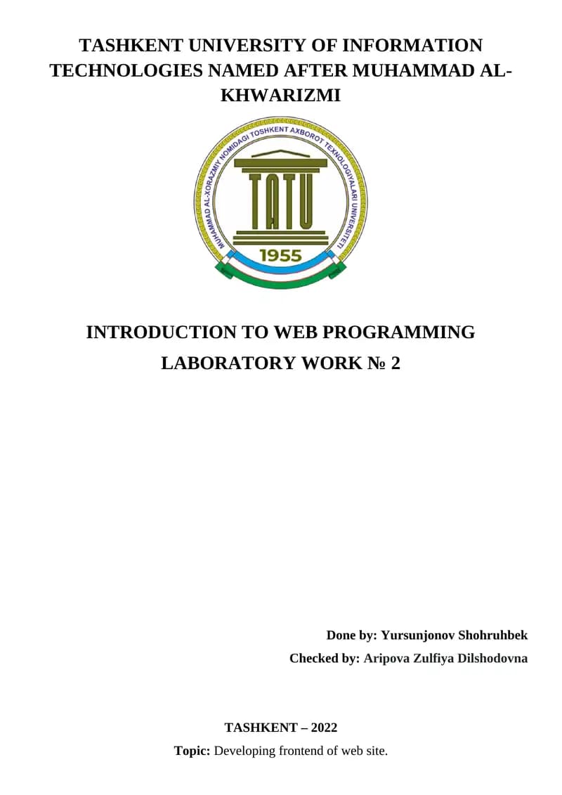 Introduction to Web Programming