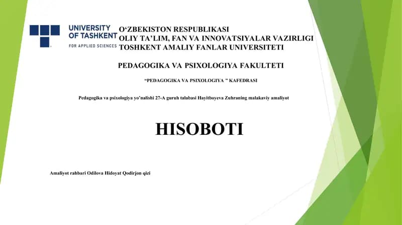 amaliyot xisoboti