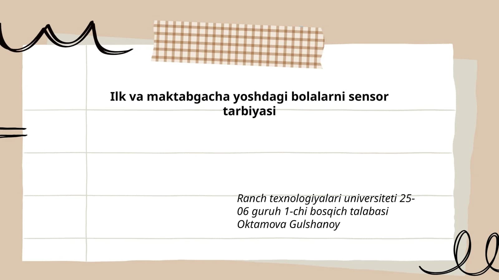 Ilk va maktabgacha yoshdagi bolalarni sensor tarbiyasi