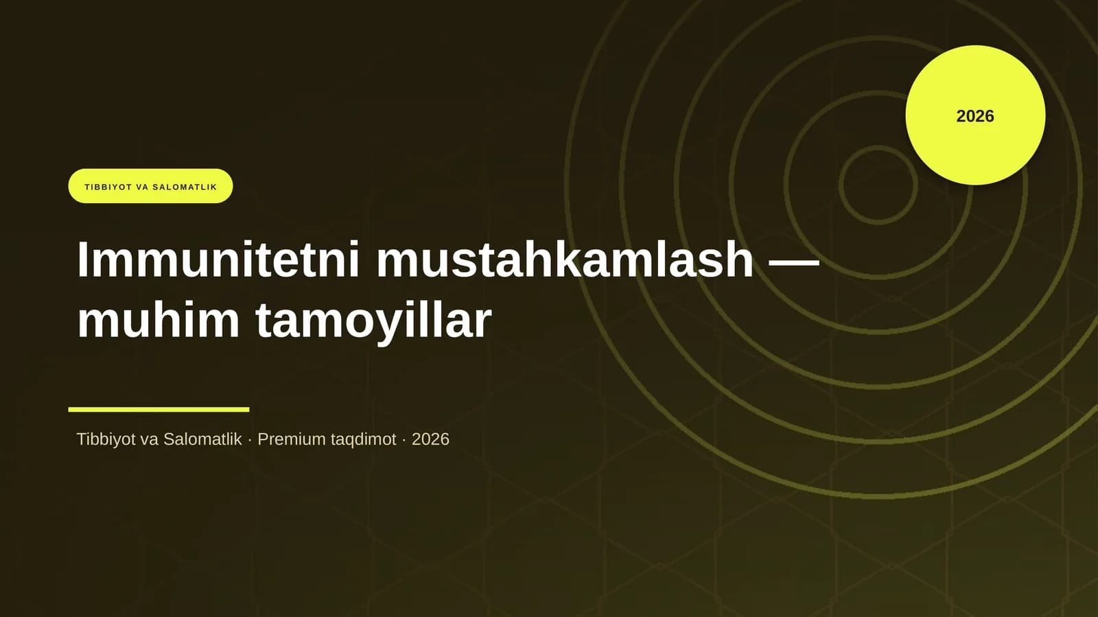 Immunitetni mustahkamlash — muhim tamoyillar