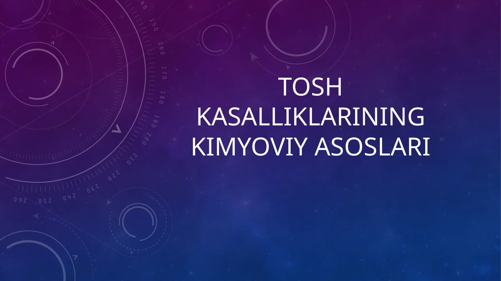 Tosh kasalliklarining kimyoviy asoslari