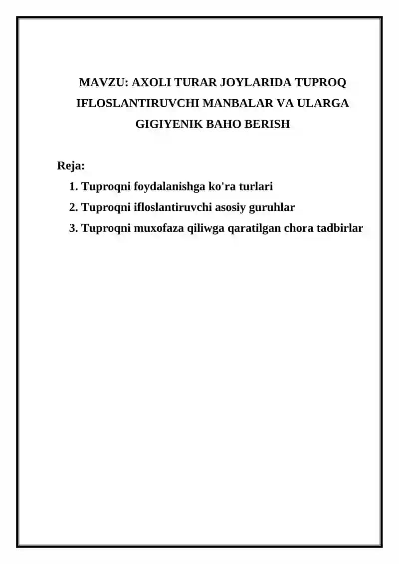 Tuproqni Ifloslantiruvchi