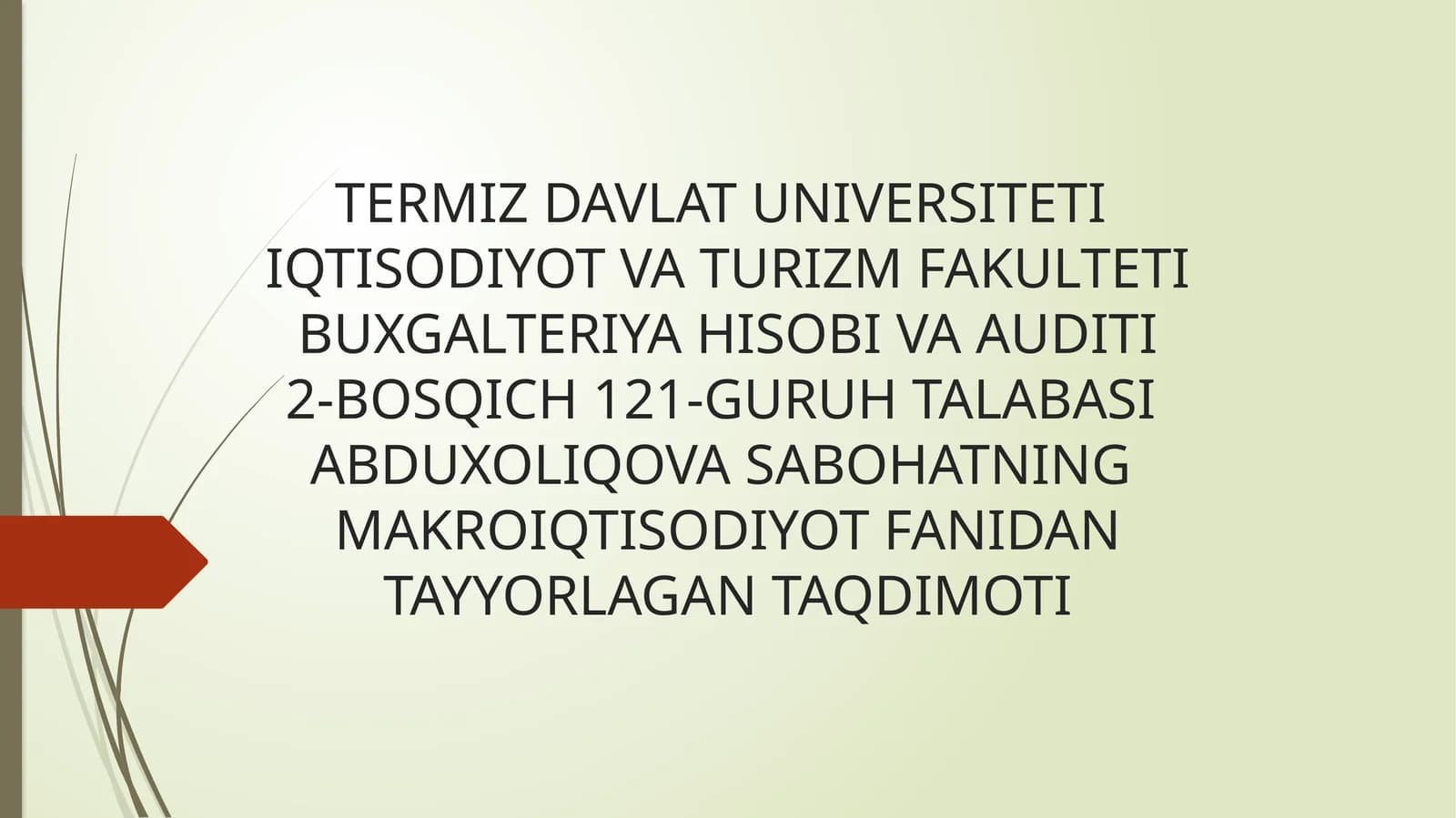 MILLIY HISOBLAR TIZIMIDA YALPI ICHKI MAHSULOT KO’RSATKICHINI HISOBLASH SHARTLARI VA USULLARI
