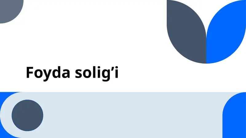 foyda solig'i