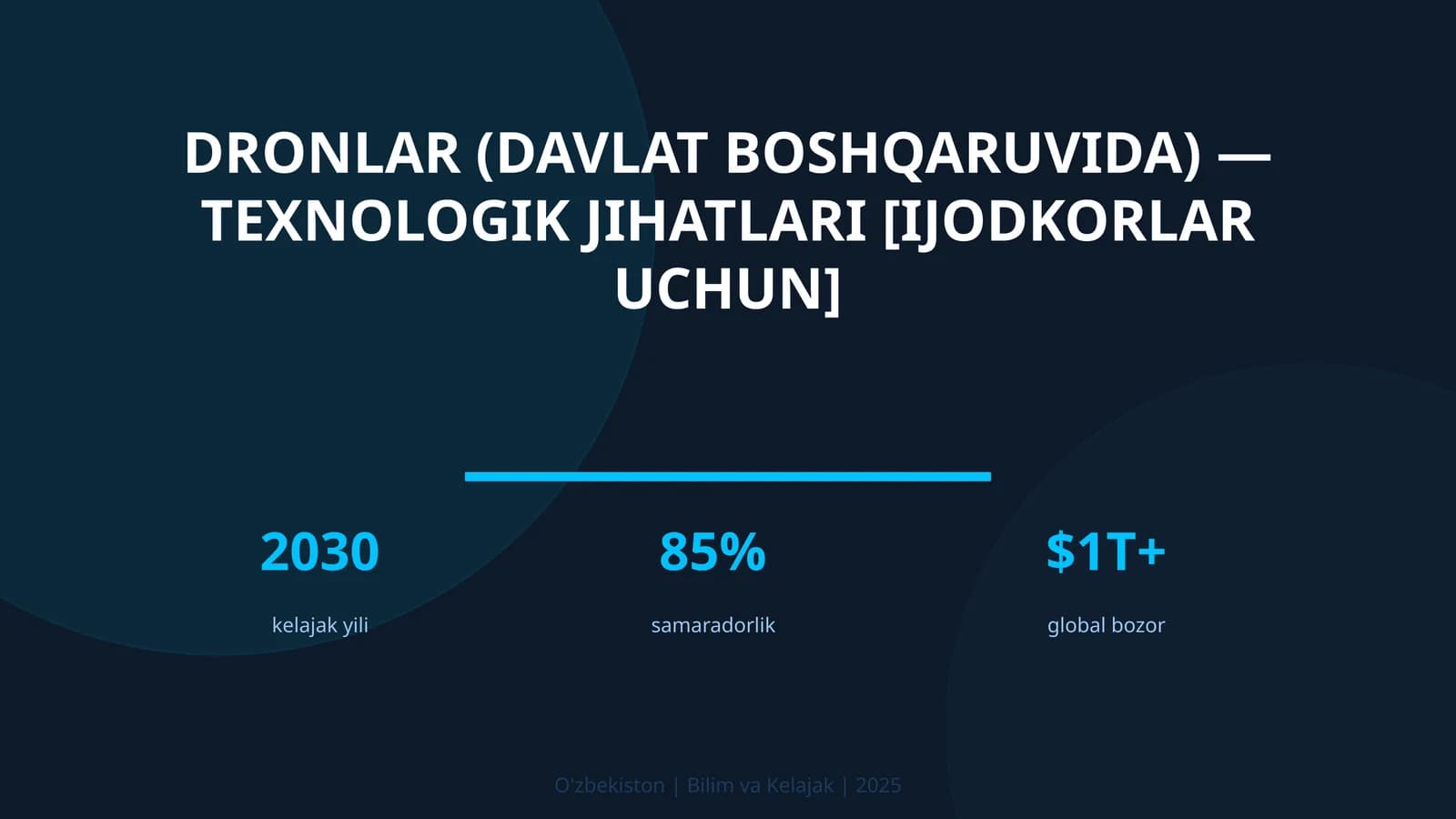 DRONLAR (DAVLAT BOSHQARUVIDA) — TEXNOLOGIK JIHATLARI [IJODKORLAR UCHUN]